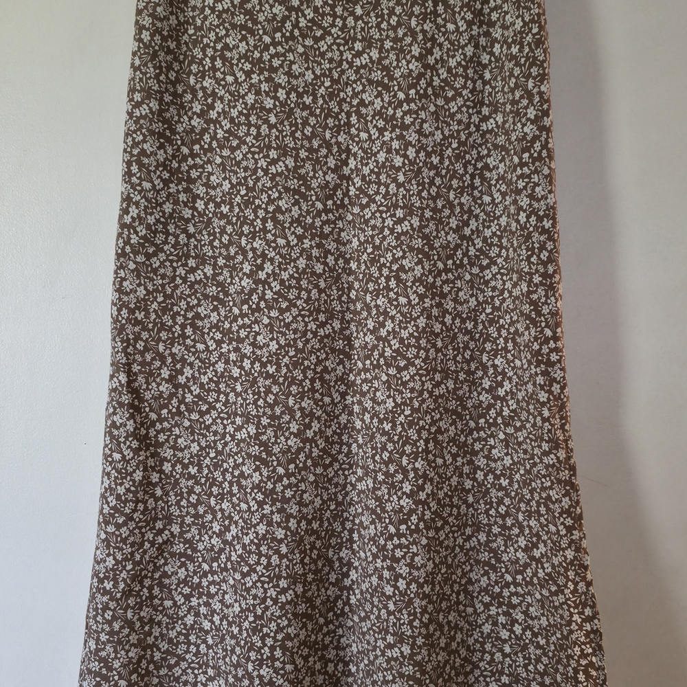 Altar'd State Brown Floral A-Line Skirt